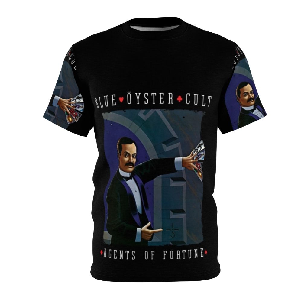 Blue Oyster Cult-inspired AOP t-shirt featuring the band's iconic logo and album art