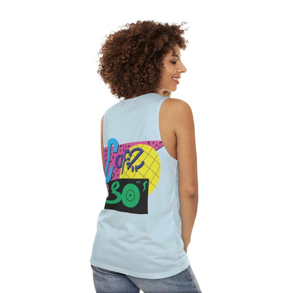 Back to the Cafe 80s Unisex Tank Top with Vintage Diner Inspired Design - women back