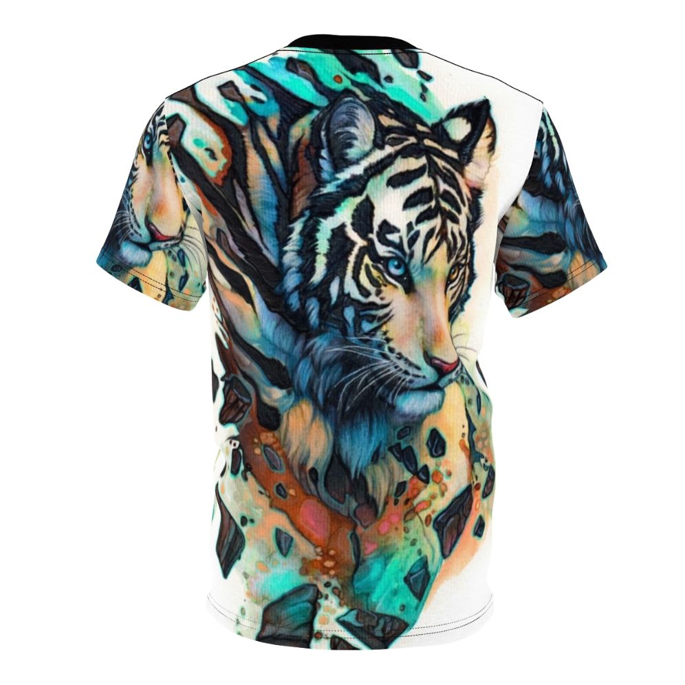 A high-quality t-shirt featuring a stunning white tiger design. - Back