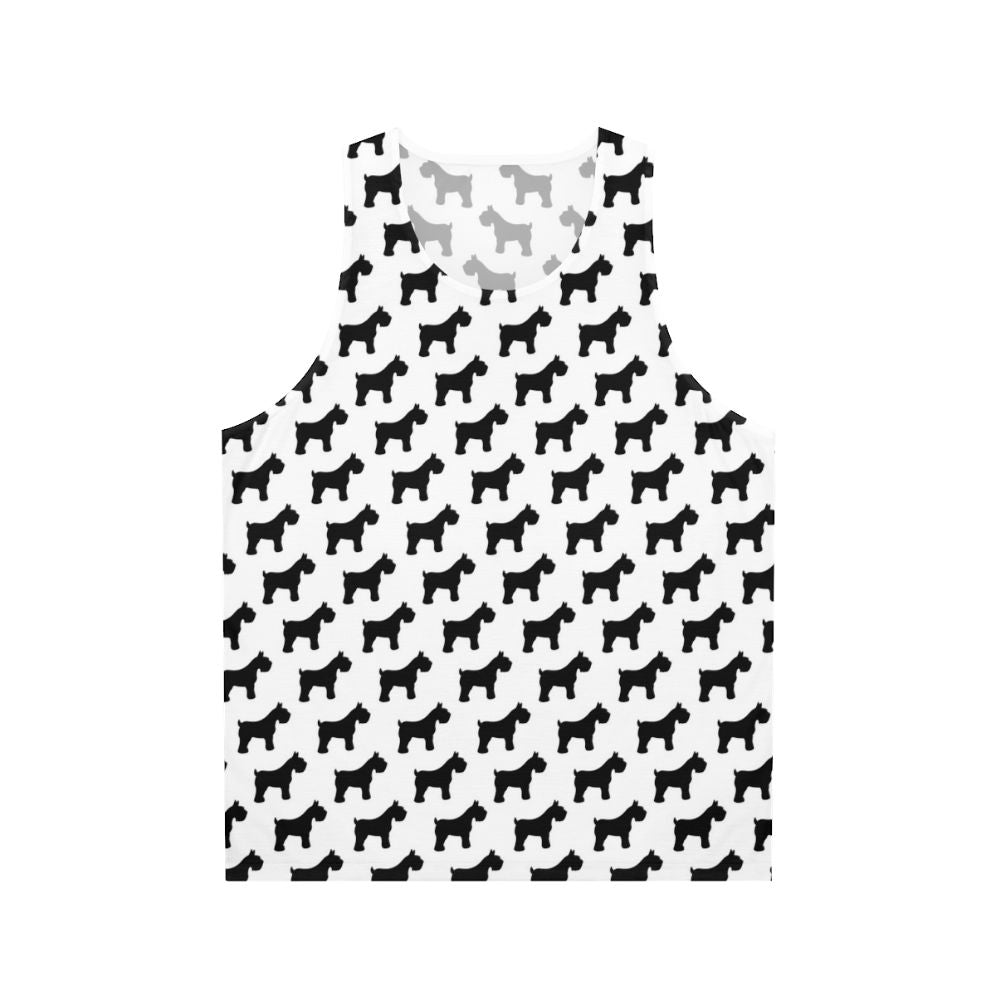 Schnauzer breed silhouette houndstooth unisex tank top