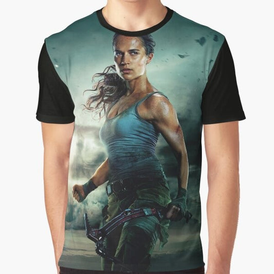 Alicia Vikander as Lara Croft in Tomb Raider movie graphic t-shirt