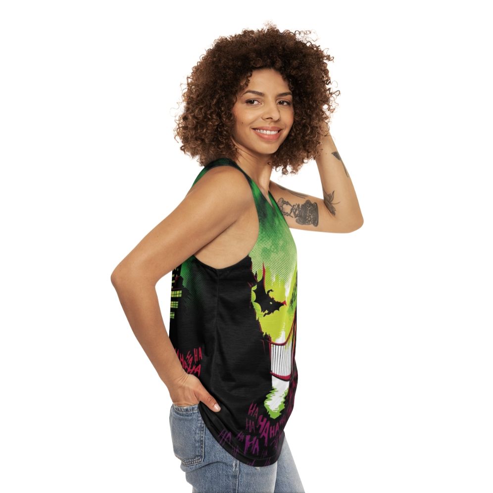 Joker and Batman Comic Book Unisex Tank Top - women side