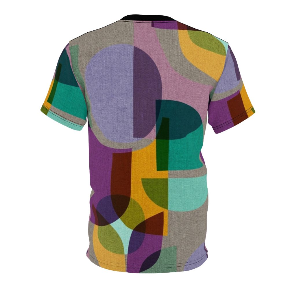 Multicolored abstract kaleidoscope design on a mid century-inspired t-shirt - Back