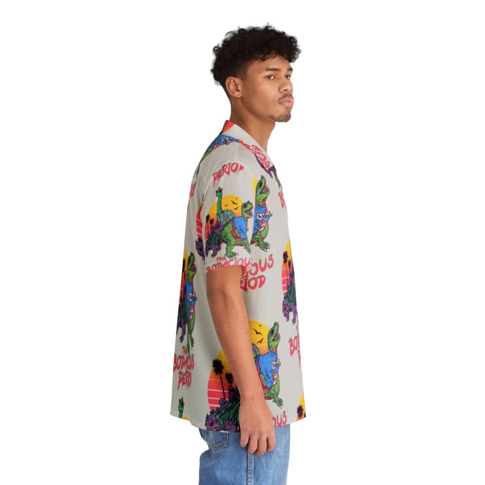 Model wearing the Retro Dinosaur Hawaiian Shirt - People Pight