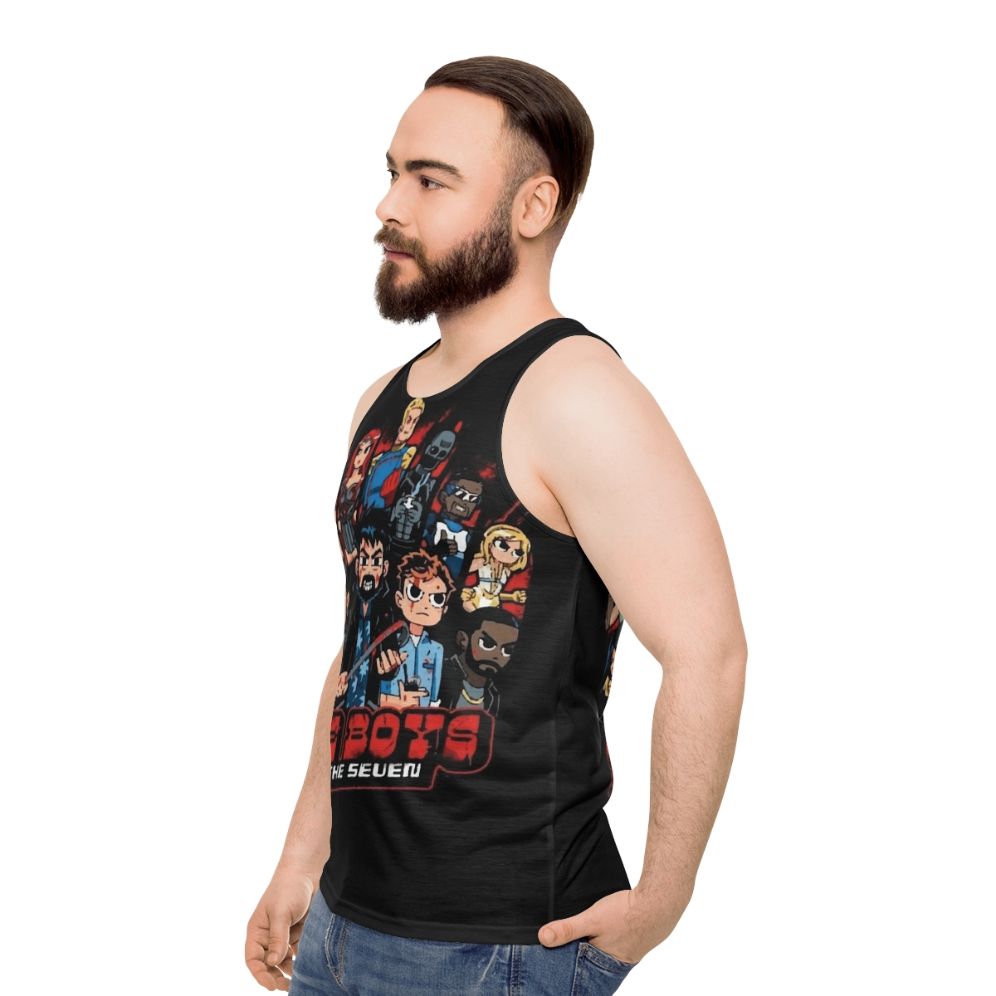 Unisex "The Boys" superhero and anti-hero tank top - men side