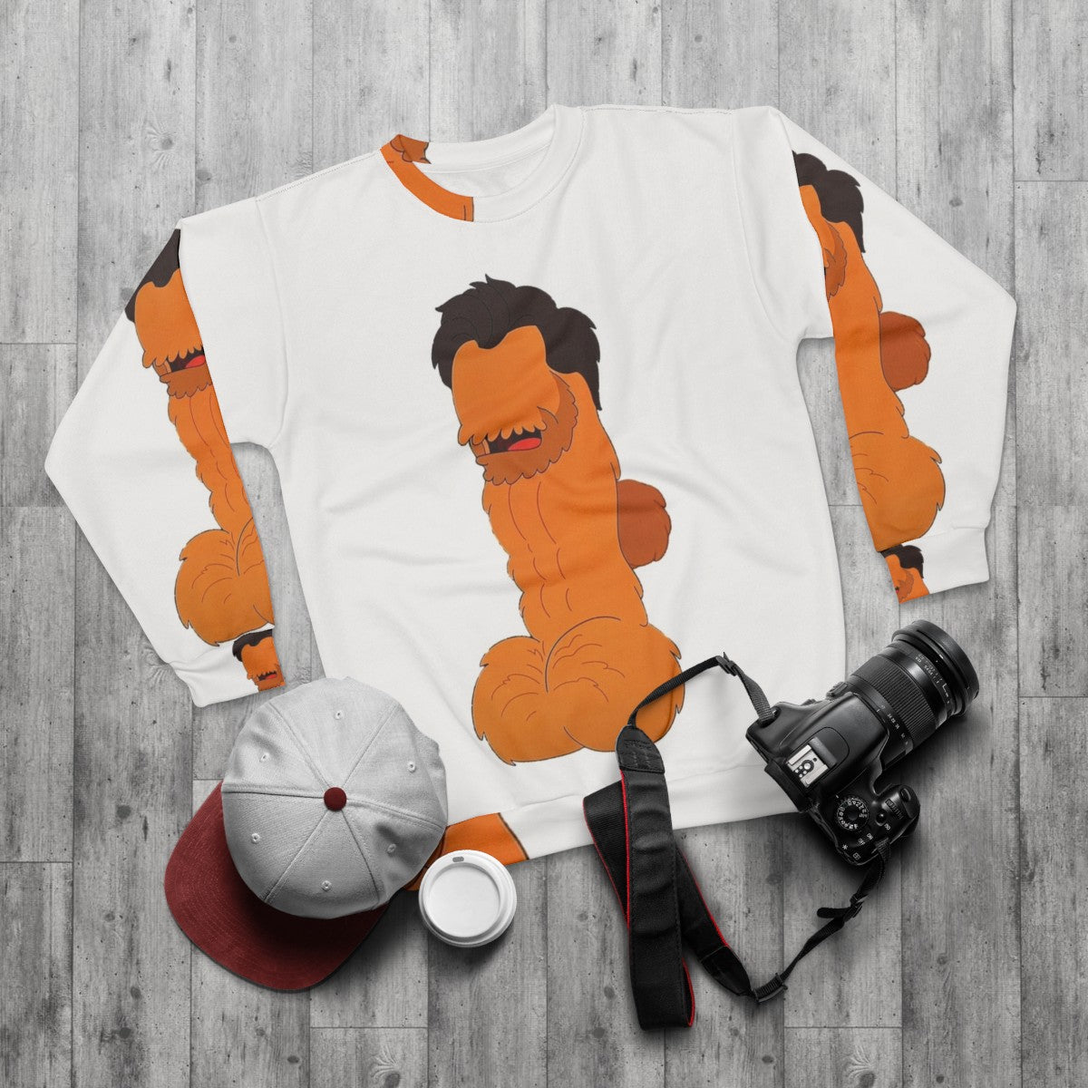 Big Mouth Hugh Jackman Parody Sweatshirt - flat lay