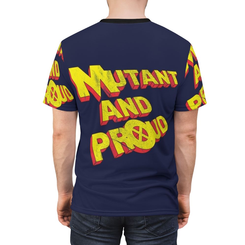 Mutant Pride Superhero T-Shirt featuring a bold graphic design - men back