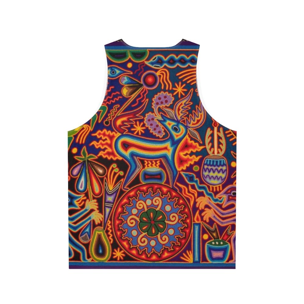 Huichol Unisex Mexican Skull Tank Top - Back