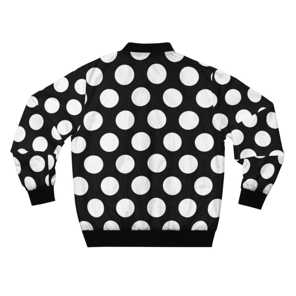 Black bomber jacket with large white polka dot pattern - Back