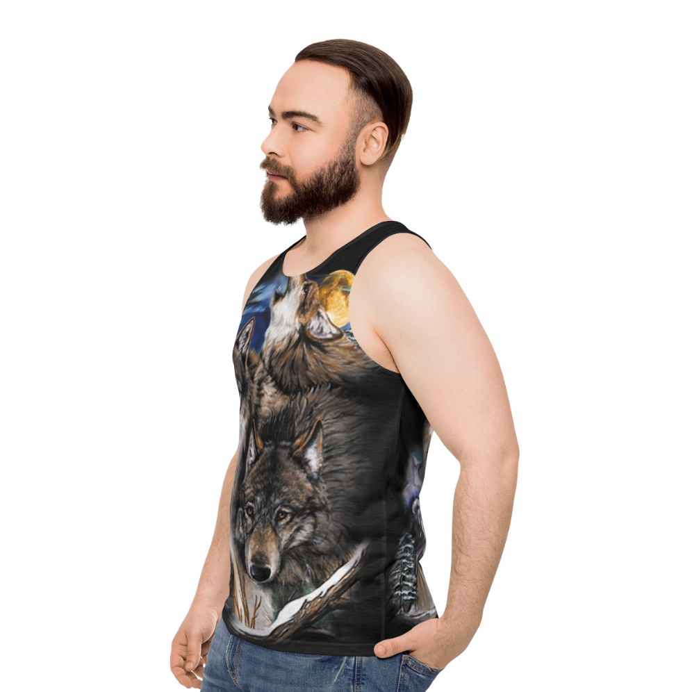 Howling Wolves Unisex Tank Top - men side