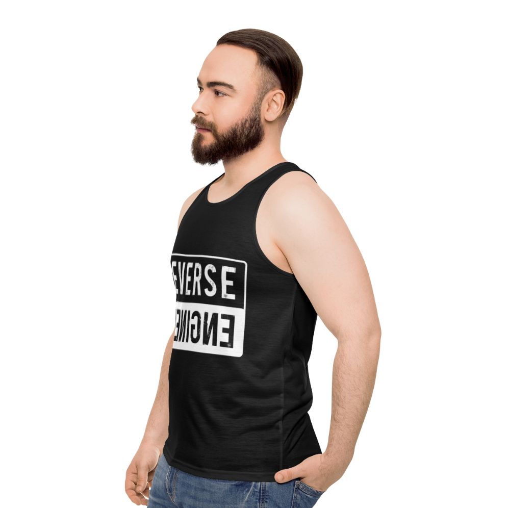 Reverse engineer unisex tank top - men side