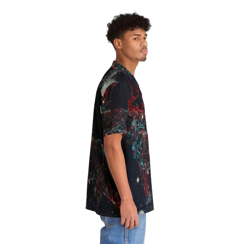 Celestial deer Hawaiian shirt with galaxy and zodiac print - People Pight