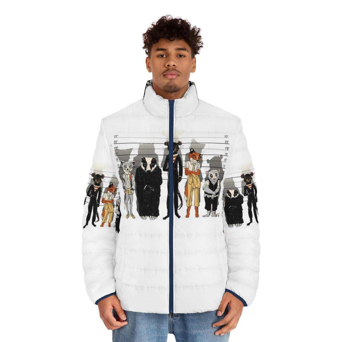 Unusual Suspects Puffer Jacket featuring a hybrid design inspired by Fantastic Mr. Fox and other cult classic films - men front