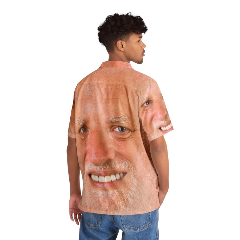 "Hide The Pain Harold" Hawaiian Shirt featuring the popular meme image - People Back