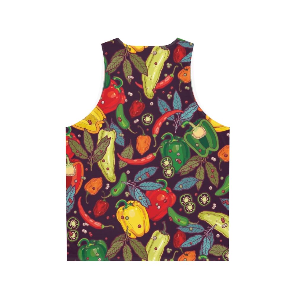 Spicy chili pepper vegetable unisex tank top - Back