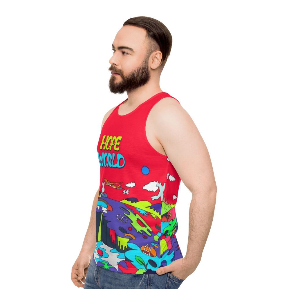 Hope World Unisex Tank Top - men side