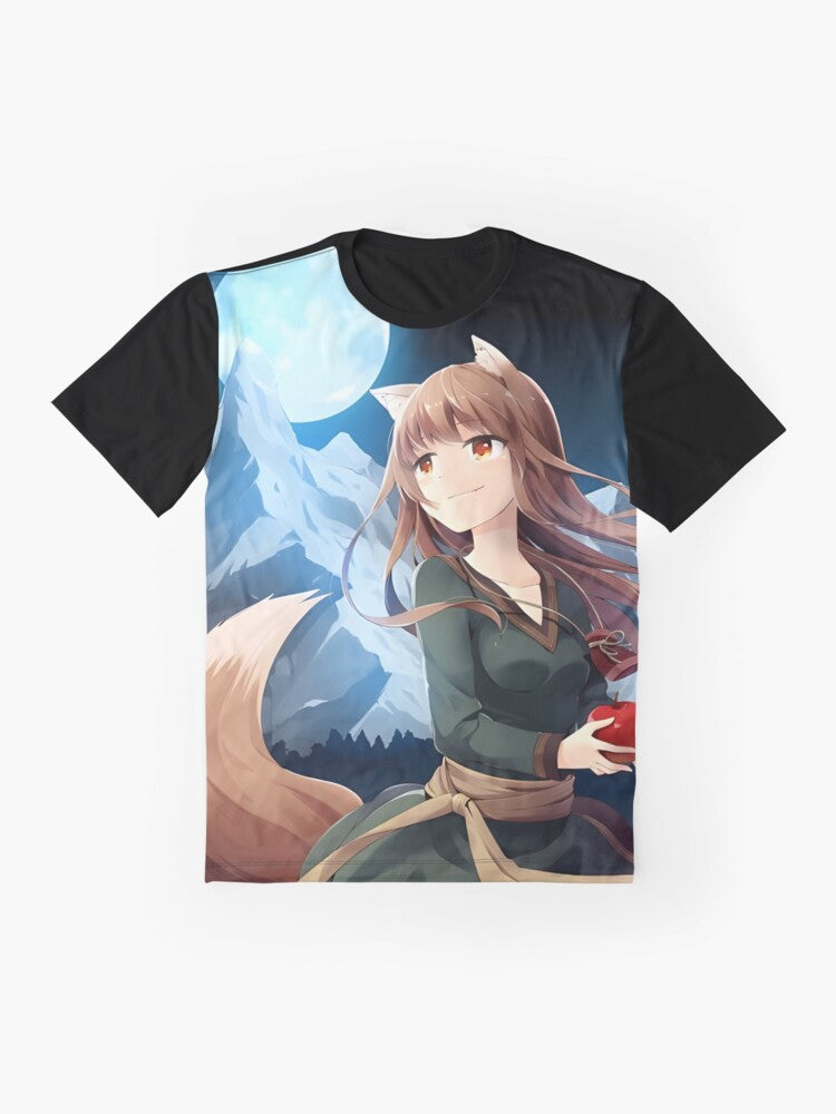 Horo - Spice and Wolf Fantasy Wolf Goddess Graphic T-Shirt - Flat lay