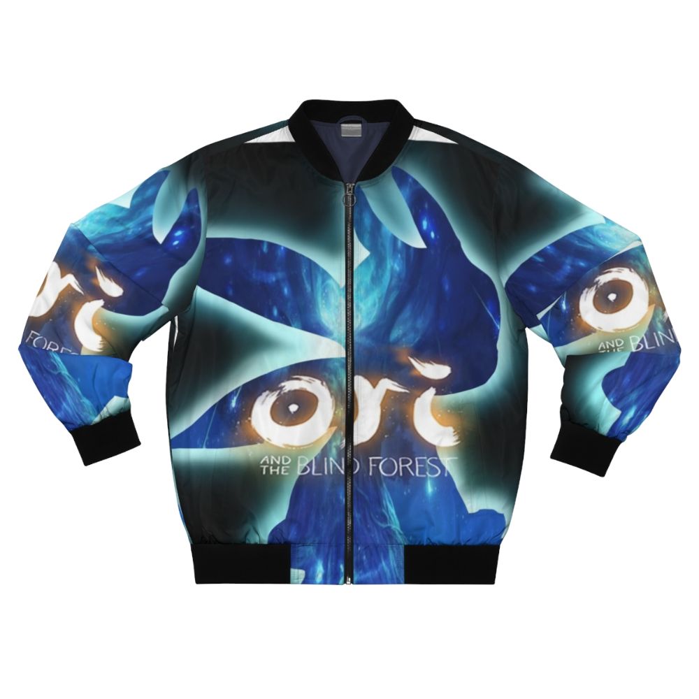 Ori and the Blind Forest inspired bomber jacket featuring the game's iconic characters and world