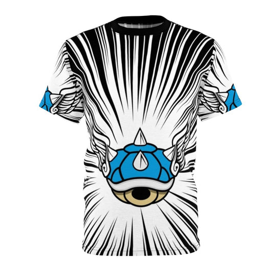 Retro gaming blue shell t-shirt design for Nintendo fans and video game enthusiasts