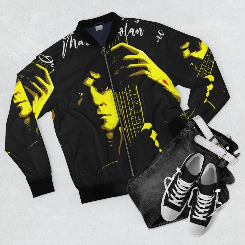 Marc Bolan Musician Classic Bomber Jacket - Flat lay