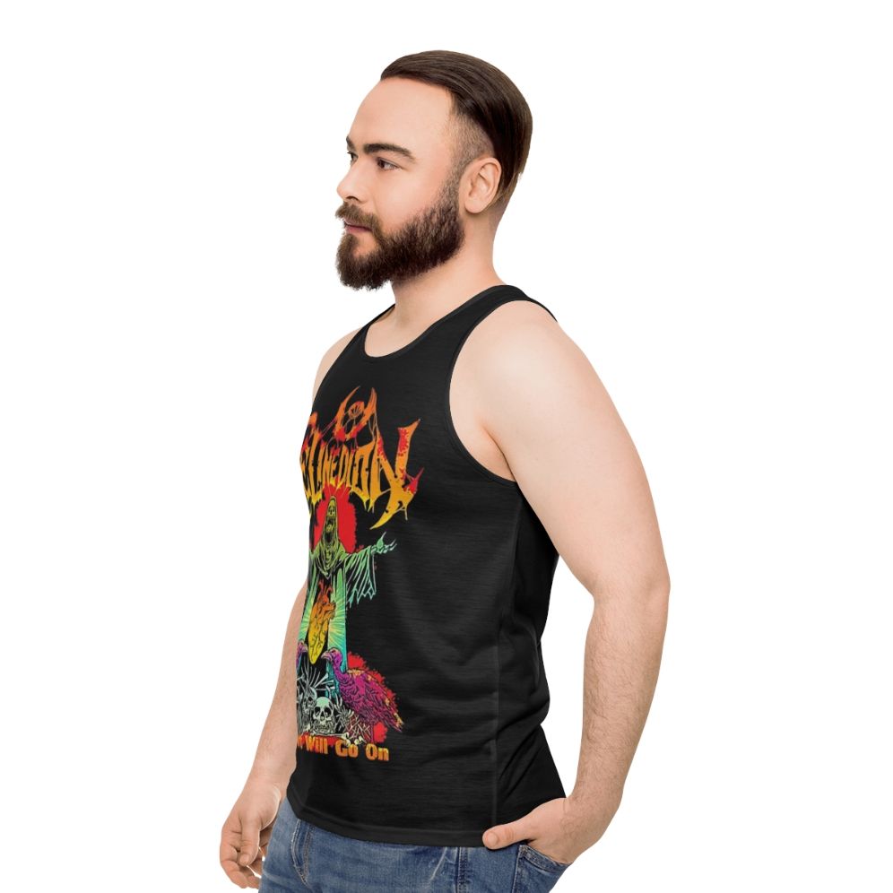 Celine Dion Metal Unisex Tank Top - men side