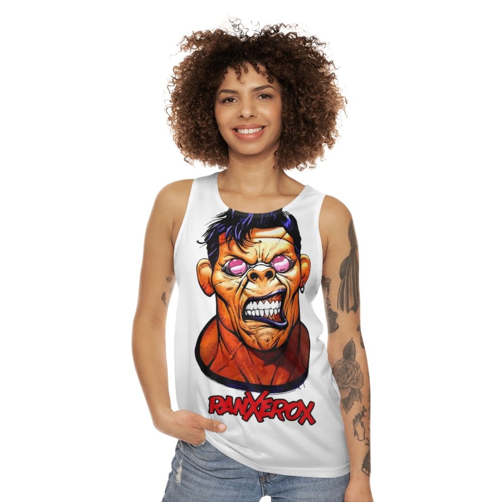 Ranxerox comic book character head design on unisex tank top - women