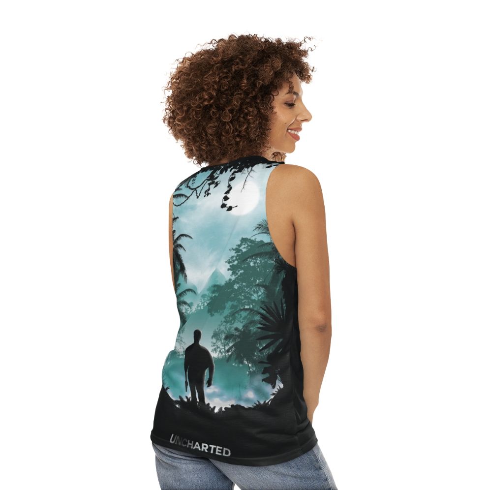 Uncharted Unisex Tank Top featuring Nathan Drake - women back