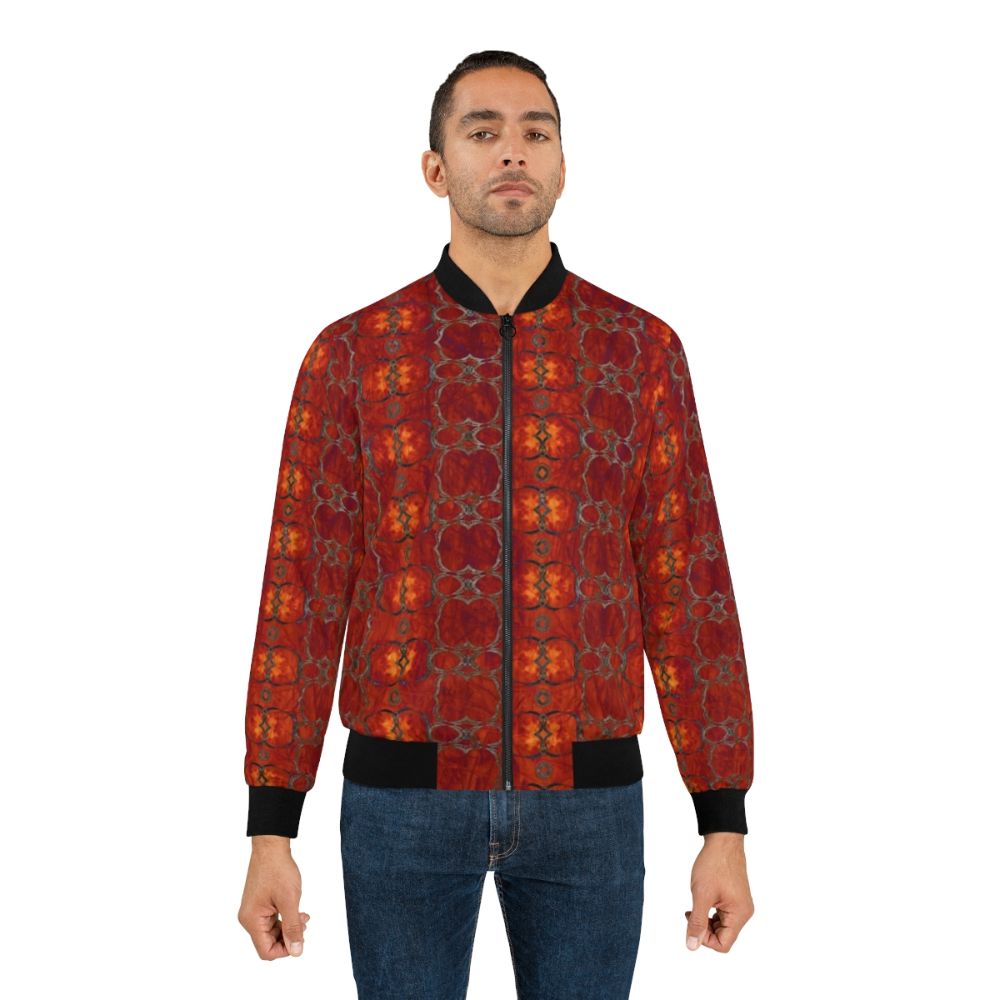 Colorful African-inspired bomber jacket with bold tribal patterns - Lifestyle