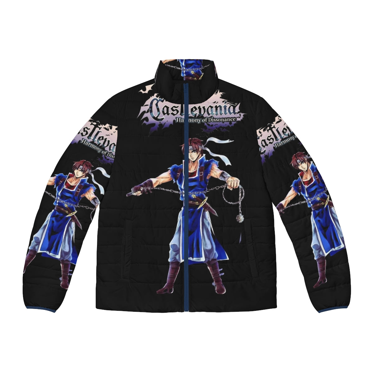 Castlevania Puffer Jacket featuring Alucard, Belmont, and Sypha character designs