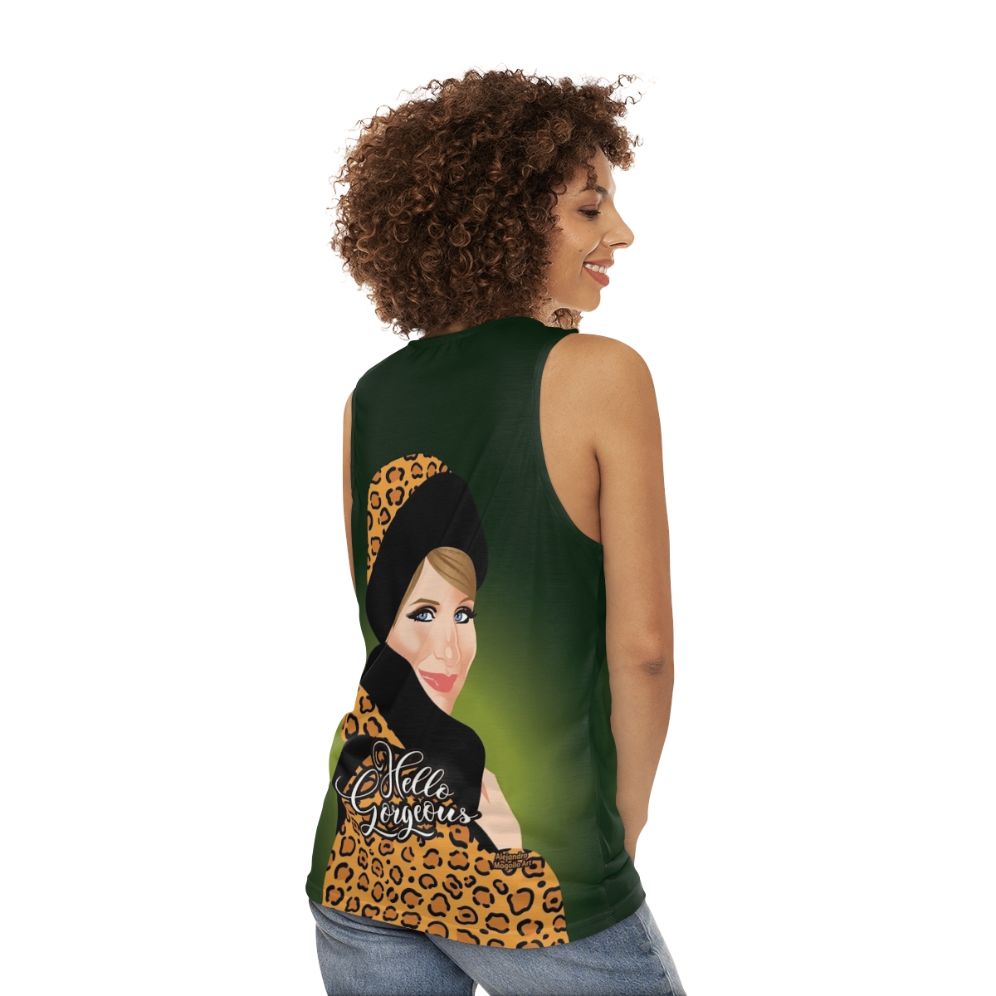 Leopard print unisex tank top - women back