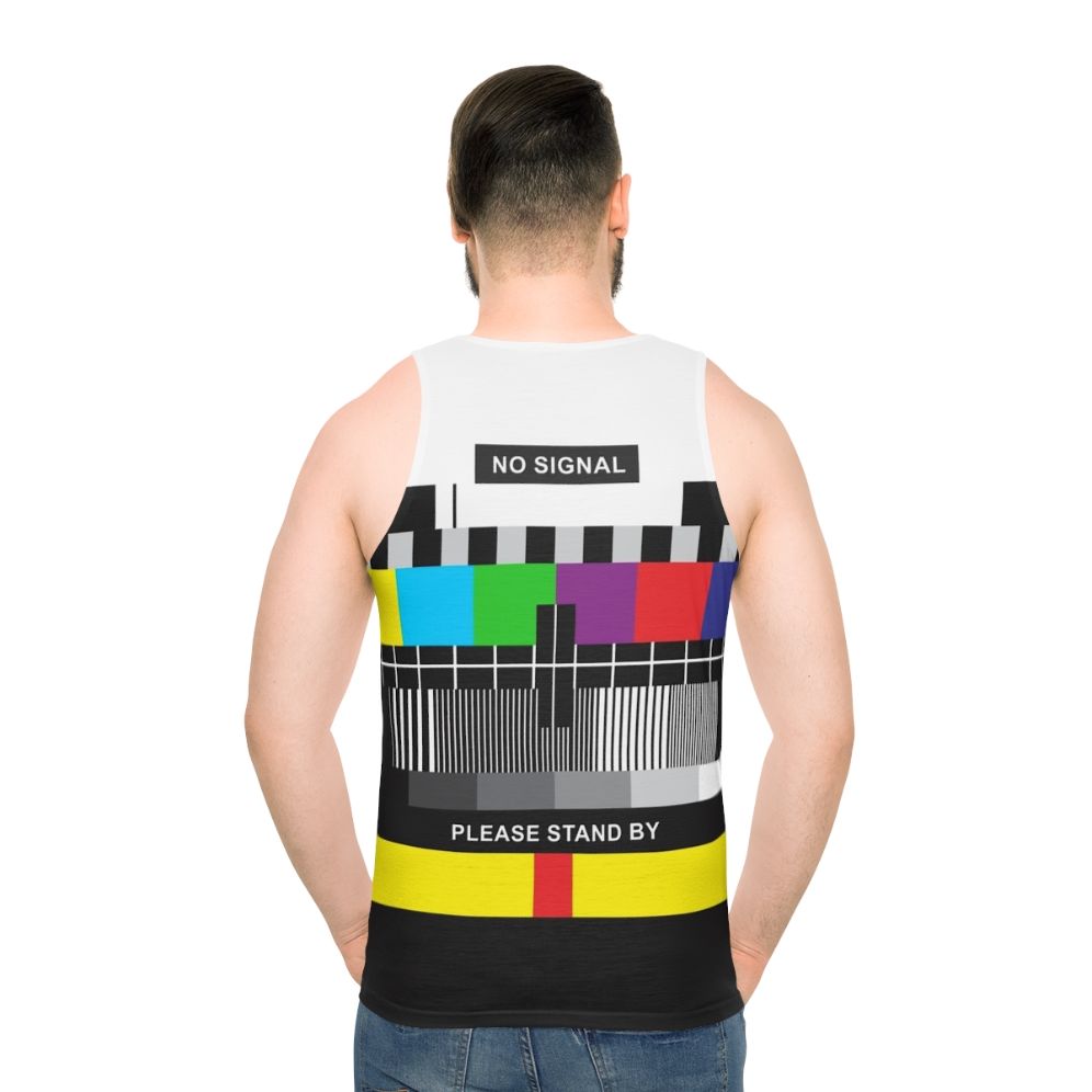 Retro TV No Signal Unisex Tank Top - men back