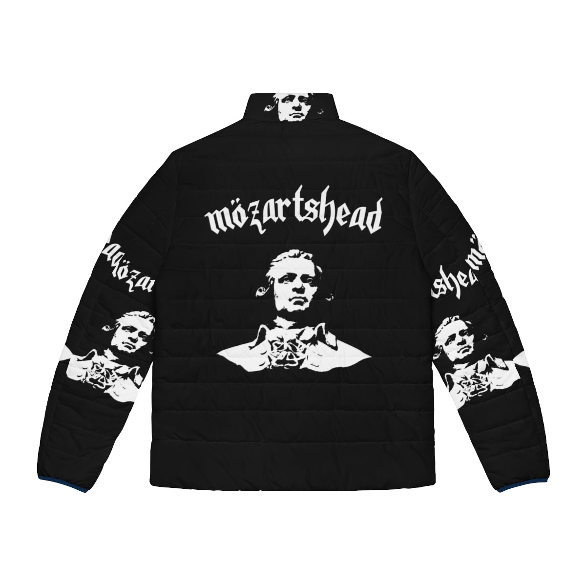 Mozartshead Puffer Jacket - Classic Austrian Composer Icon Coat - Back