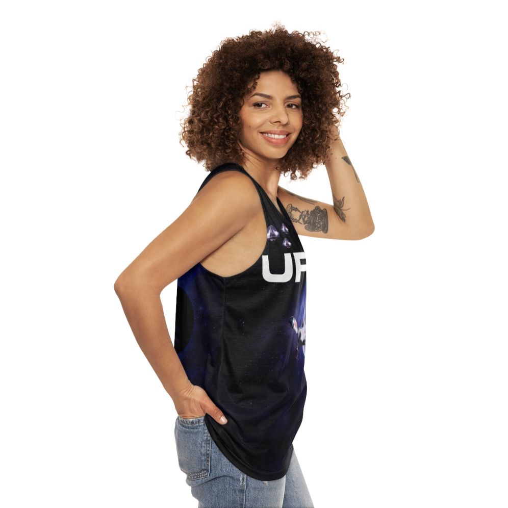 Unisex UFO 2 space themed tank top - women side