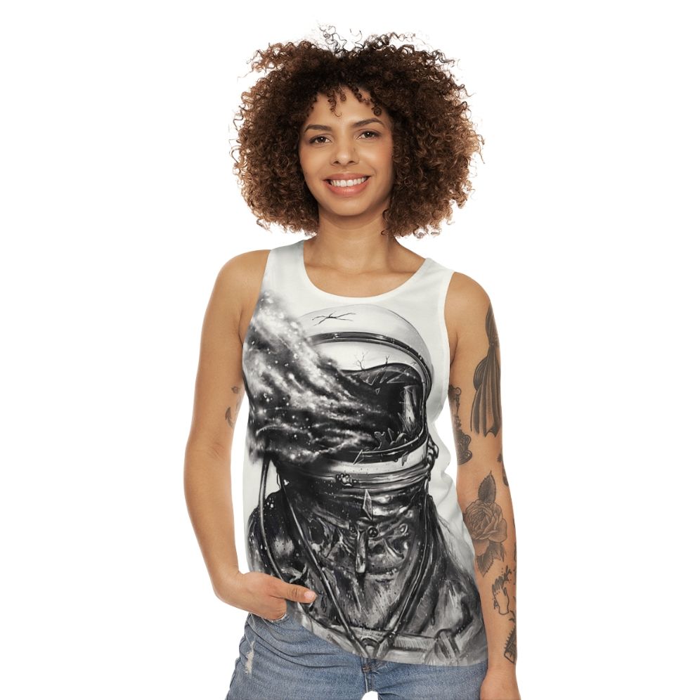 Transposed Unisex Galaxy Print Space Tank Top - women