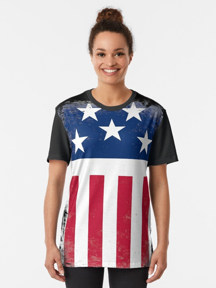 Stars and Stripes graphic t-shirt featuring The Prodigy's Firestarter design - Women