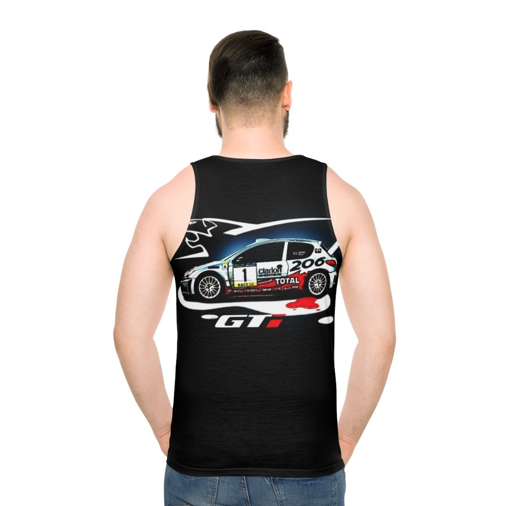 Unisex 206 racing car tank top - men back