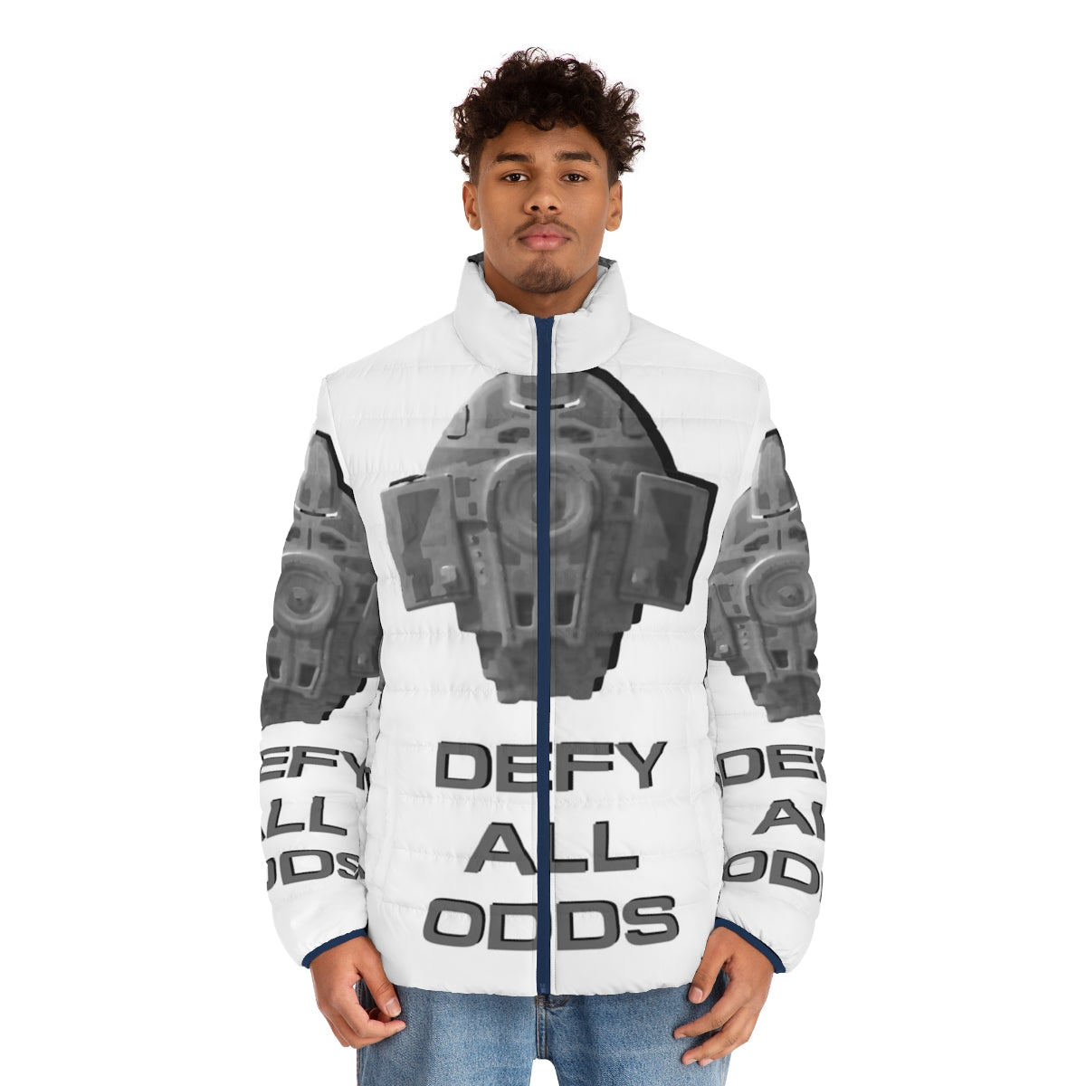 Defiant Puffer Jacket with Star Trek Inspired Design - men front