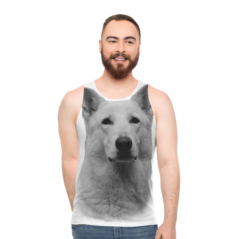 White German Shepherd Unisex Tank Top - men