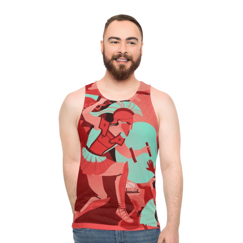 Unisex Iliad Tank Top featuring Greek mythology imagery - men