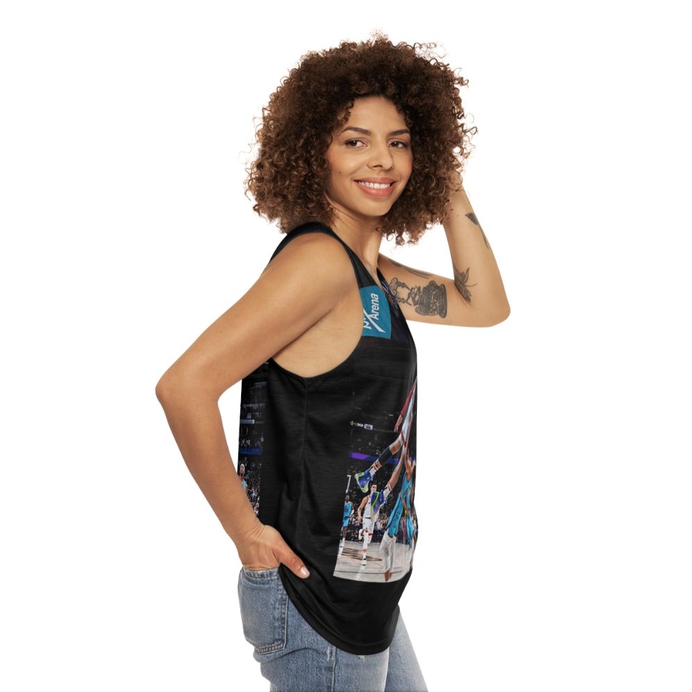 Aaron Gordon slam dunk fanart unisex tank top - women side