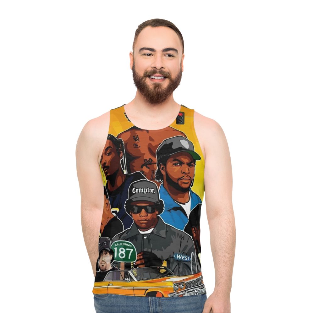 Unisex rap music tank top - men