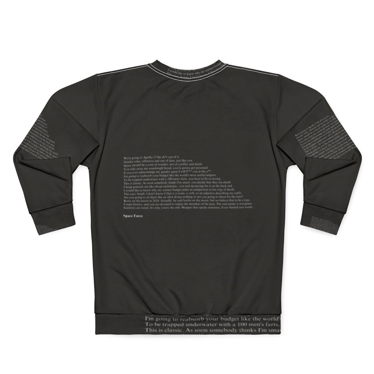 Space Force Quotes Netflix Sweatshirt - Back