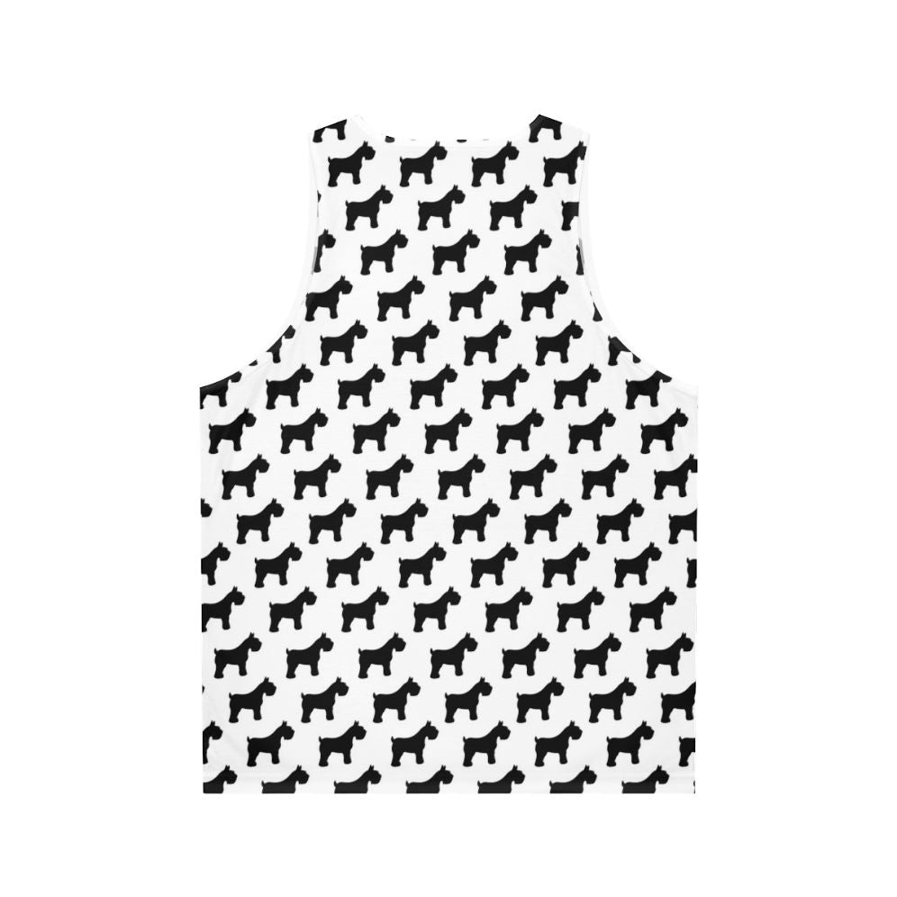 Schnauzer breed silhouette houndstooth unisex tank top - Back