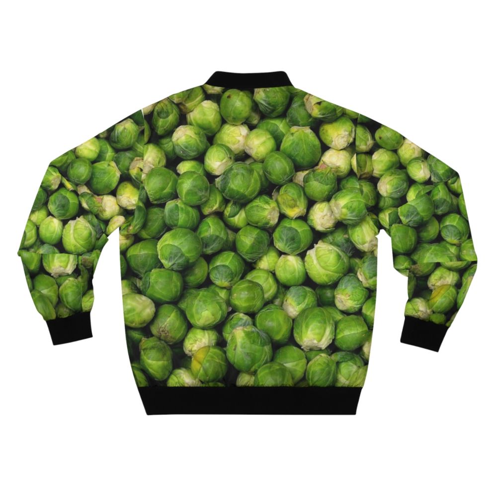 Brussels sprouts bomber jacket with a vibrant vegetable design - Back