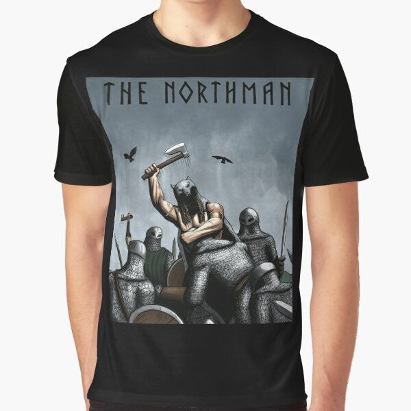 The Northman Viking Graphic T-Shirt featuring characters from the popular film