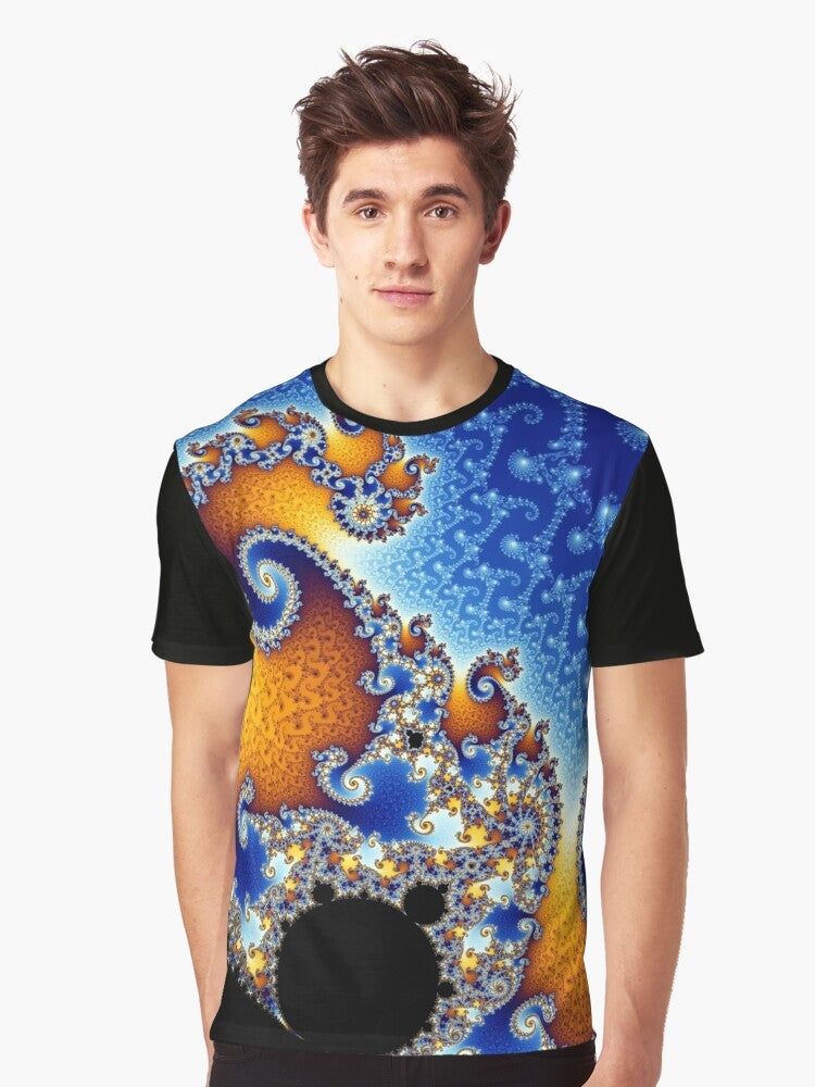 Mandelbrot set fractal design on a t-shirt, featuring mathematics and math jokes - Men