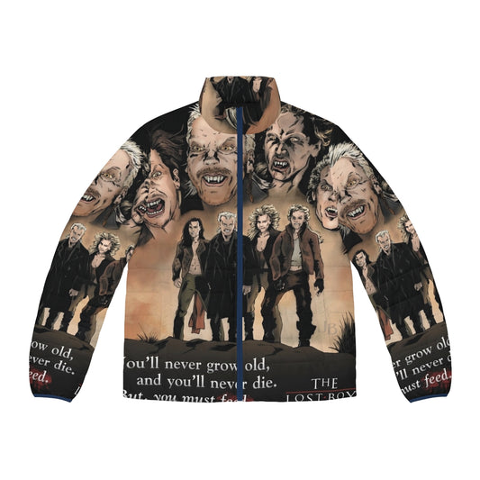 The Lost Boys 80s Vampire Puffer Jacket featuring retro horror movie style