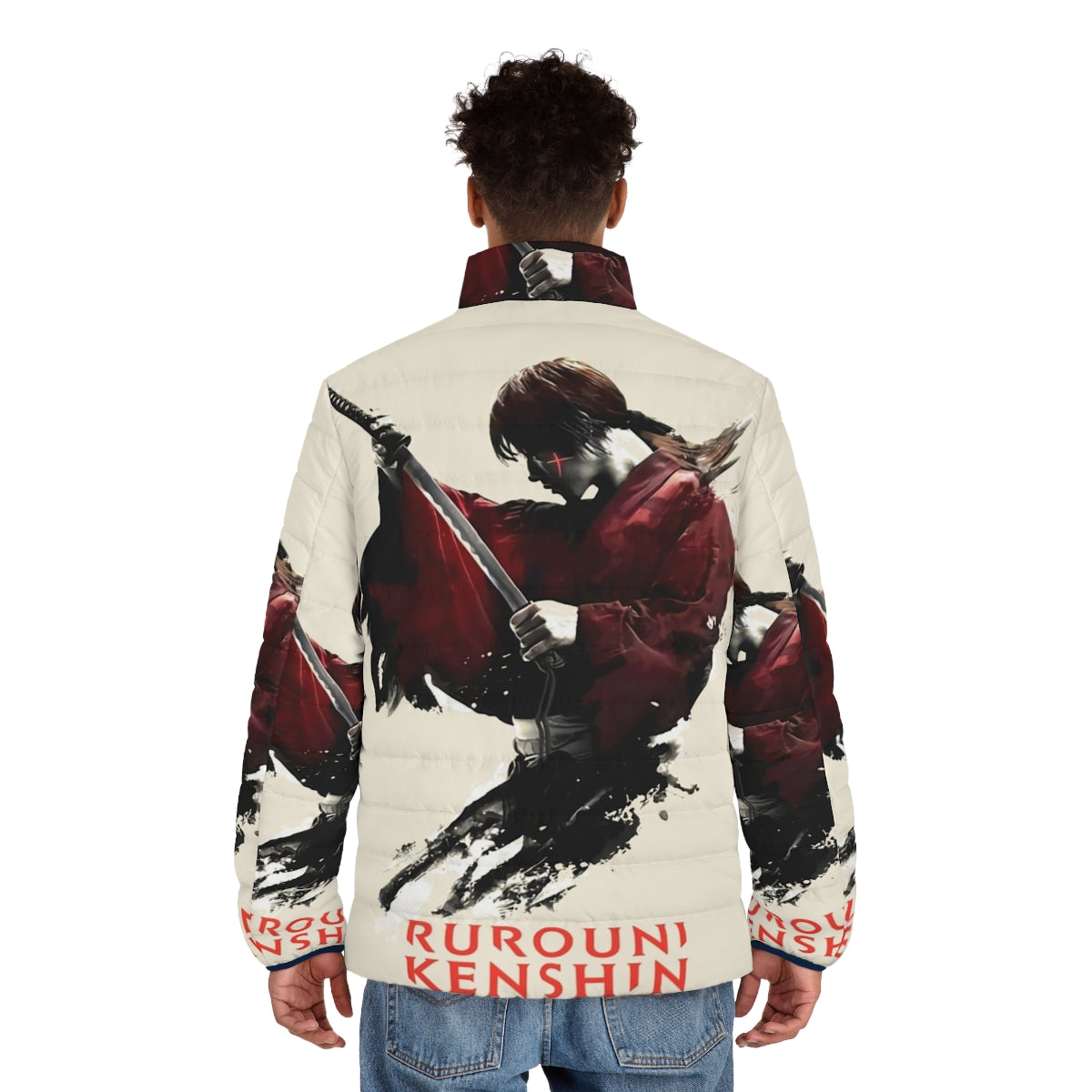 Rurouni Kenshin Himura Kenshin Anime Puffer Jacket - men back