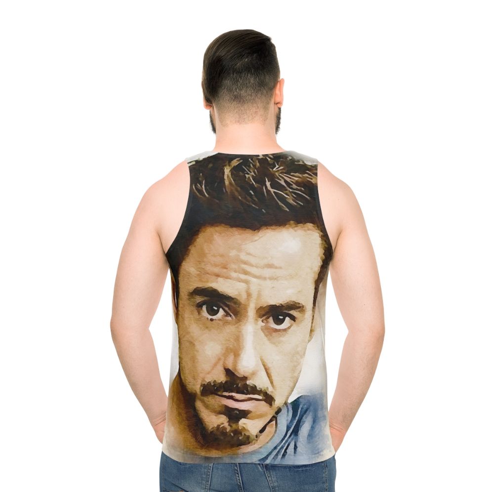 Robert Downey Jr Tribute Unisex Tank Top - men back