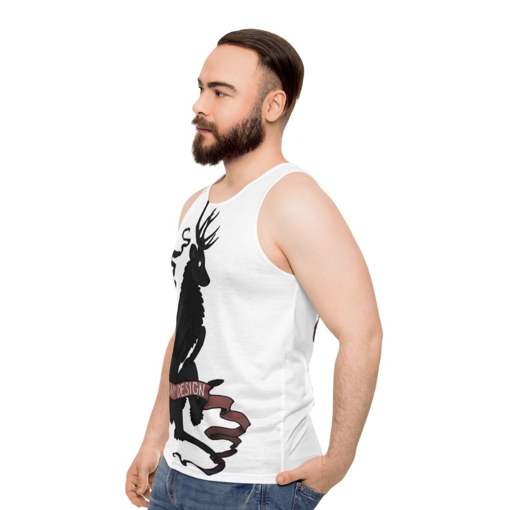 Unisex Hannibal Stag Design Tank Top - men side